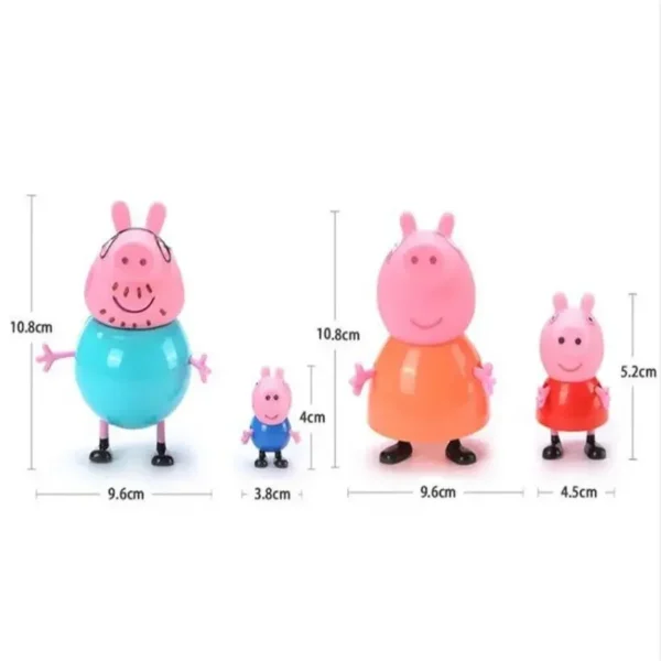 4Pcs/set Pepa Pig Toy Action Figure George Family Toys Mom and Dad Anime Party Toys Children's Holiday Gift - Imagem 2