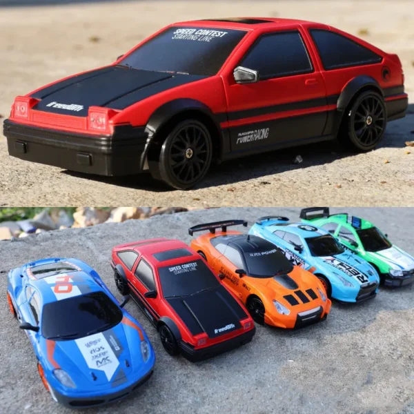2.4G High speed Drift Rc Car 4WD Toy Remote Control AE86 Model GTR Vehicle Car RC Racing Cars Toy for Children Christmas Gifts - Imagem 5
