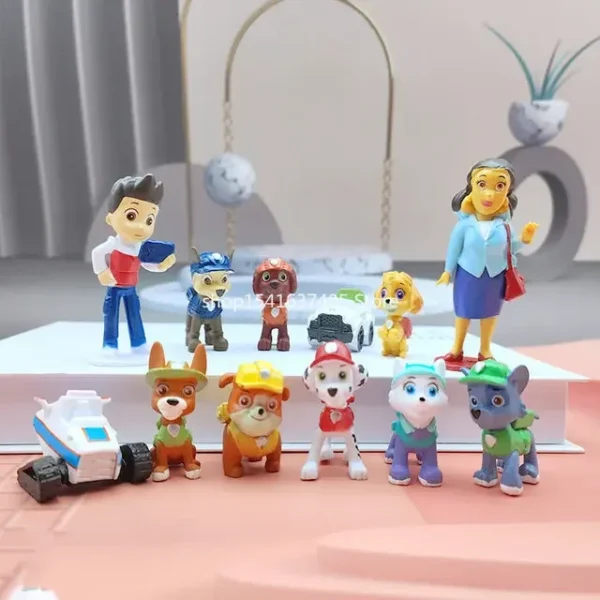 12pcs Paw Patrol Patrulla Canina Anime Action Figures Puppy Patrol Mini Dolls Patroling Canine 4-10cm Toys for Children - Imagem 6