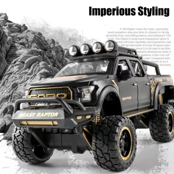 1:24 Scale Technical RAPTOR Alloy Car Model Diecast Car Off-road Vehicle Toys For Boys Birthday Gift Kids Toys Car Collection - Imagem 2