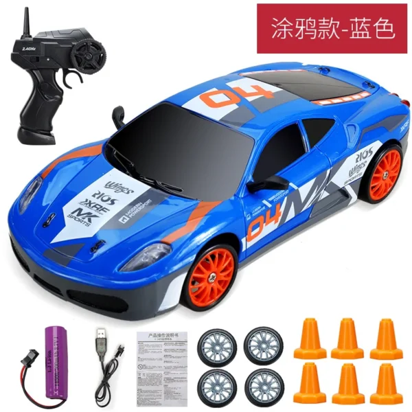 2.4G High speed Drift Rc Car 4WD Toy Remote Control AE86 Model GTR Vehicle Car RC Racing Cars Toy for Children Christmas Gifts - Imagem 14