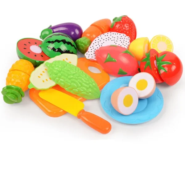 Children Simulation Kitchen Toys Set Pretend Play Fruit Vegetable Pizza Cutting Early Education Toys for Kids Play House Game - Imagem 8