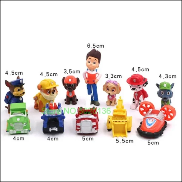 12pcs Paw Patrol Patrulla Canina Anime Action Figures Puppy Patrol Mini Dolls Patroling Canine 4-10cm Toys for Children - Imagem 7