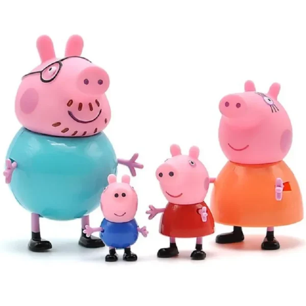 4Pcs/set Pepa Pig Toy Action Figure George Family Toys Mom and Dad Anime Party Toys Children's Holiday Gift - Imagem 3