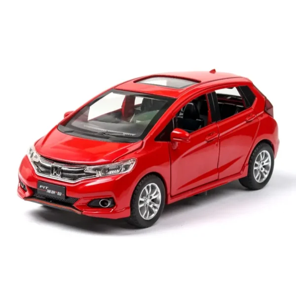 1/32 Honda FIT JAZZ Sport Toy Car Diecast Miniature Model SUV Pull Back Doors Openable Sound & Light Collection Gift For Boy Kid - Imagem 9