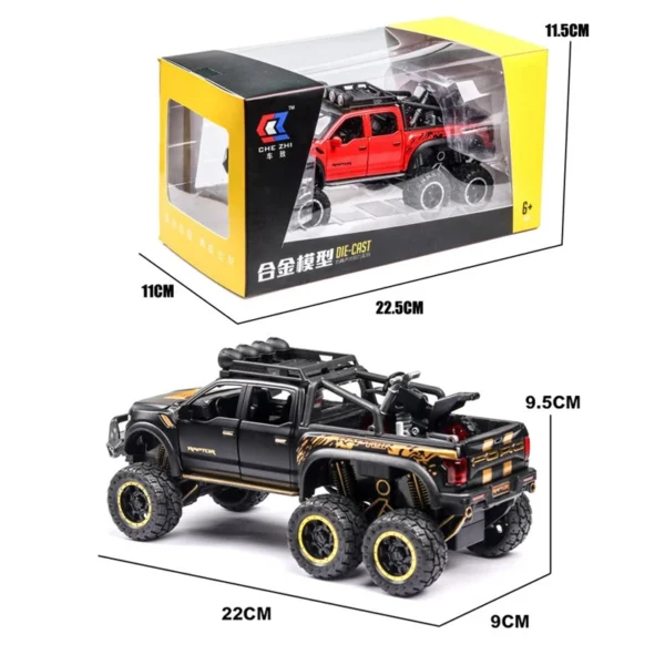 1:24 Scale Technical RAPTOR Alloy Car Model Diecast Car Off-road Vehicle Toys For Boys Birthday Gift Kids Toys Car Collection - Imagem 6