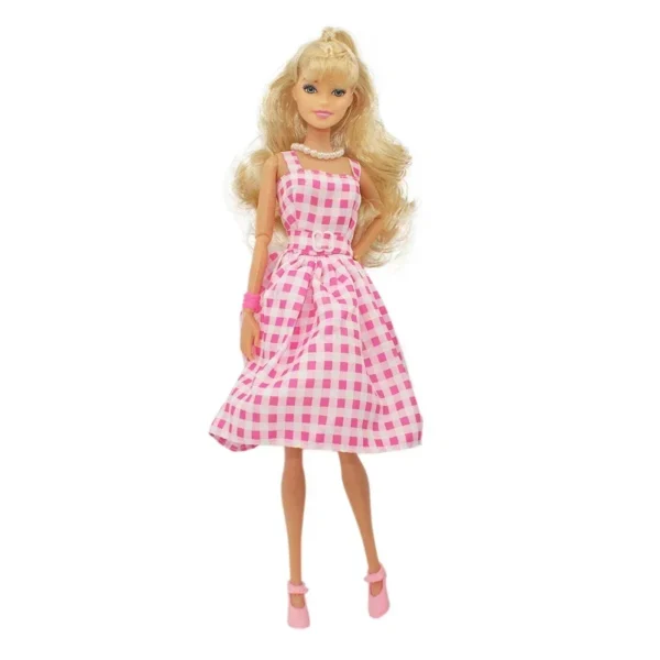 30cm Babi Film Doll with Pink Checkered Dress Joint Move 1/6 BJD Bonecas Men Model Clothes Shoes Accessories Toys for Girls Gift - Imagem 3