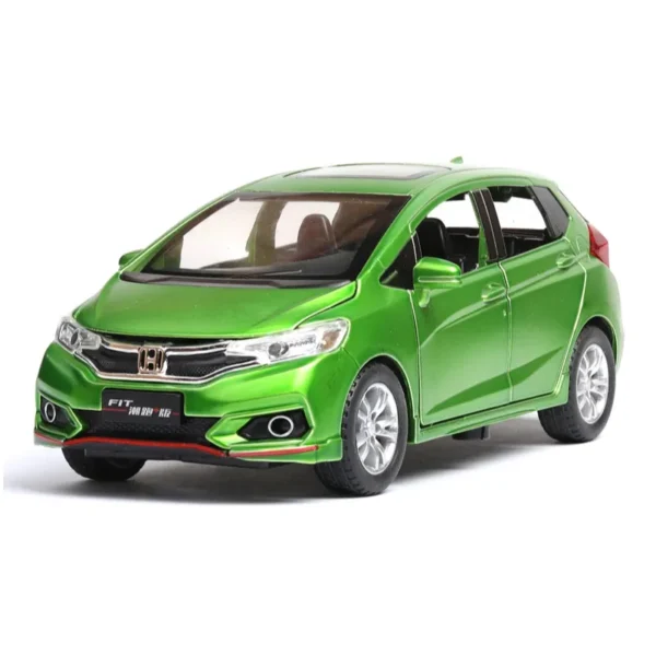 1/32 Honda FIT JAZZ Sport Toy Car Diecast Miniature Model SUV Pull Back Doors Openable Sound & Light Collection Gift For Boy Kid - Imagem 8