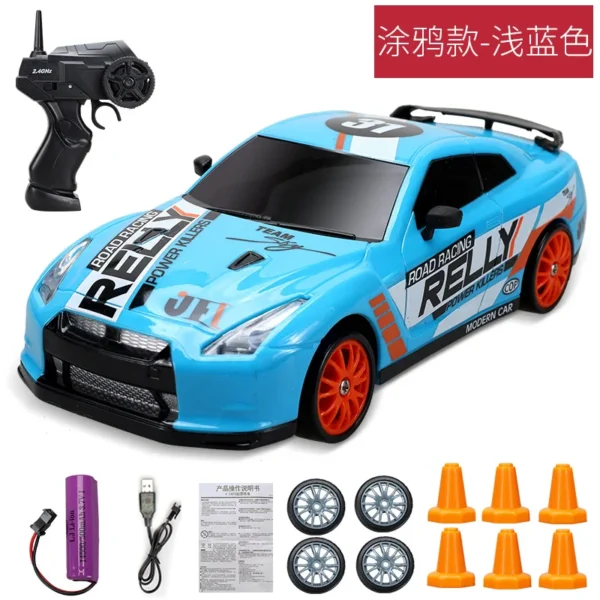 2.4G High speed Drift Rc Car 4WD Toy Remote Control AE86 Model GTR Vehicle Car RC Racing Cars Toy for Children Christmas Gifts - Imagem 3