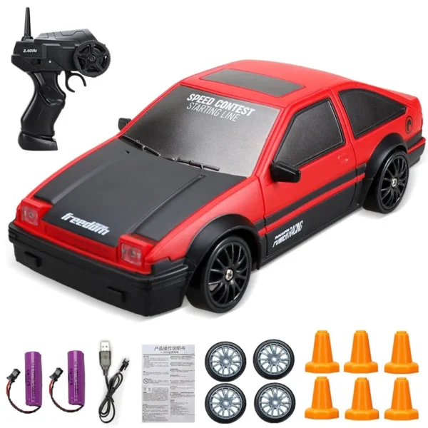 2.4G High speed Drift Rc Car 4WD Toy Remote Control AE86 Model GTR Vehicle Car RC Racing Cars Toy for Children Christmas Gifts - Imagem 18