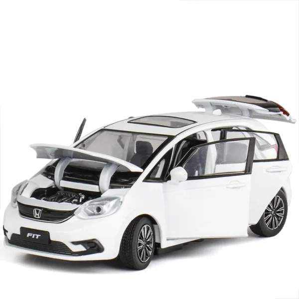 1/32 Honda FIT JAZZ Sport Toy Car Diecast Miniature Model SUV Pull Back Doors Openable Sound & Light Collection Gift For Boy Kid - Imagem 14