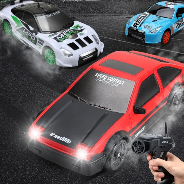 2.4G High speed Drift Rc Car 4WD Toy Remote Control AE86 Model GTR Vehicle Car RC Racing Cars Toy for Children Christmas Gifts - Imagem 4