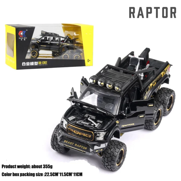 1:24 Scale Technical RAPTOR Alloy Car Model Diecast Car Off-road Vehicle Toys For Boys Birthday Gift Kids Toys Car Collection - Imagem 7