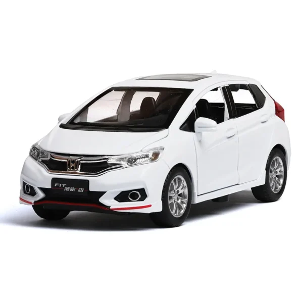 1/32 Honda FIT JAZZ Sport Toy Car Diecast Miniature Model SUV Pull Back Doors Openable Sound & Light Collection Gift For Boy Kid - Imagem 7