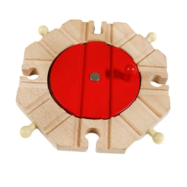 1x Wooden Railway Train Set Track Toy Accessories Kids Toys Turntable - Imagem 4