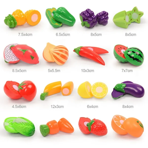 Children Simulation Kitchen Toys Set Pretend Play Fruit Vegetable Pizza Cutting Early Education Toys for Kids Play House Game - Imagem 5