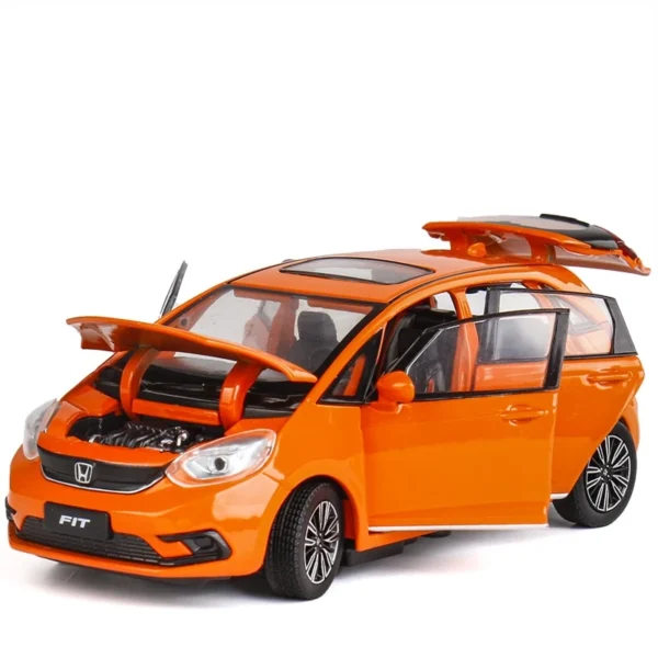 1/32 Honda FIT JAZZ Sport Toy Car Diecast Miniature Model SUV Pull Back Doors Openable Sound & Light Collection Gift For Boy Kid - Imagem 12