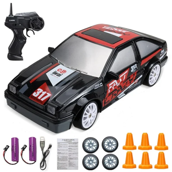 2.4G High speed Drift Rc Car 4WD Toy Remote Control AE86 Model GTR Vehicle Car RC Racing Cars Toy for Children Christmas Gifts - Imagem 22