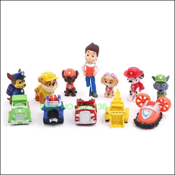 12pcs Paw Patrol Patrulla Canina Anime Action Figures Puppy Patrol Mini Dolls Patroling Canine 4-10cm Toys for Children - Imagem 4