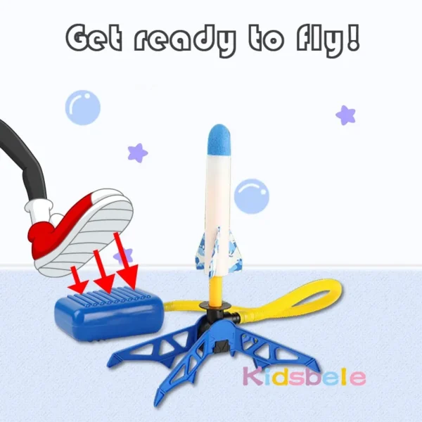 Kid Air Rocket Foot Pump Launcher Toys Sport Game Jump Stomp Outdoor Child Play Set Toy Pressed Rocket Launchers Pedal Games - Imagem 3