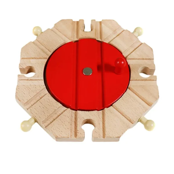 1x Wooden Railway Train Set Track Toy Accessories Kids Toys Turntable - Imagem 2
