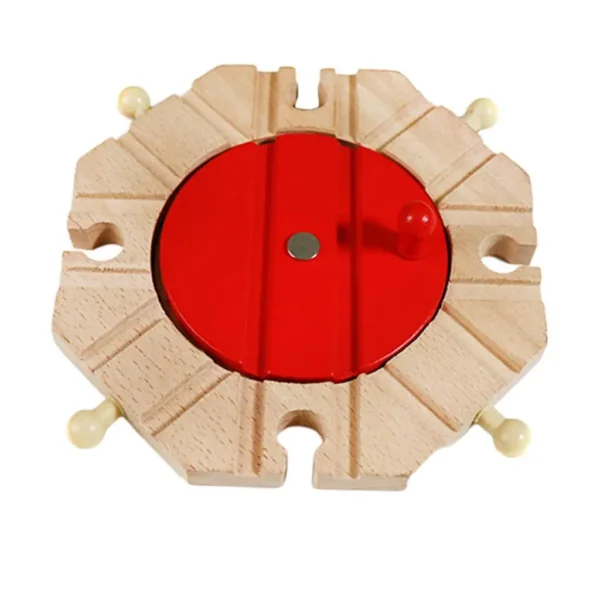 1x Wooden Railway Train Set Track Toy Accessories Kids Toys Turntable - Imagem 3