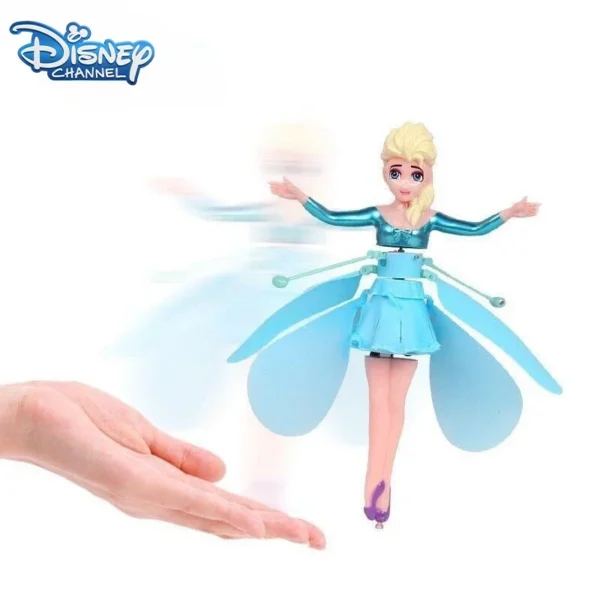 Disney Frozen Aircraft Cartoon Anime Cute Elsa Induction Flying Magic Fairy Gesture Levitation Flying Toy for Kids Birthday Gift