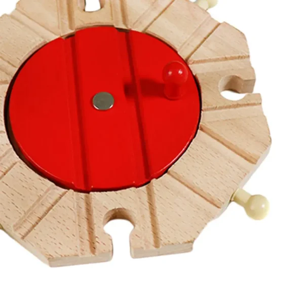 1x Wooden Railway Train Set Track Toy Accessories Kids Toys Turntable - Imagem 6