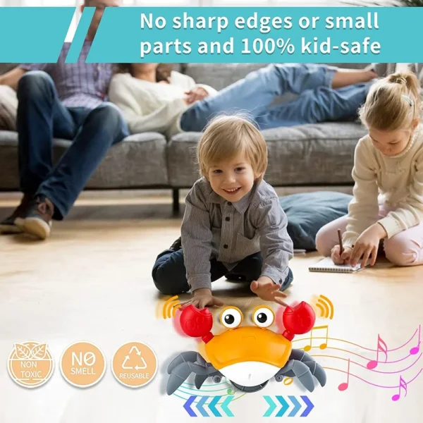 Dancing Crab Run Away Toy for Babies Crawling Interactive Escape Crabs Fujão Toys Baby Birthday Gift VIP Dropshipping with Box - Imagem 4