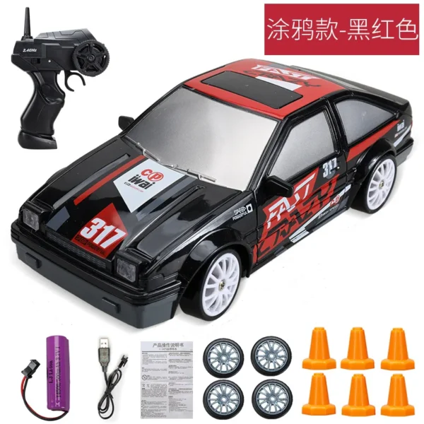 2.4G High speed Drift Rc Car 4WD Toy Remote Control AE86 Model GTR Vehicle Car RC Racing Cars Toy for Children Christmas Gifts - Imagem 12
