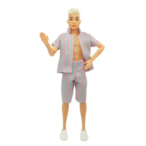 30cm Babi Film Doll with Pink Checkered Dress Joint Move 1/6 BJD Bonecas Men Model Clothes Shoes Accessories Toys for Girls Gift - Imagem 4