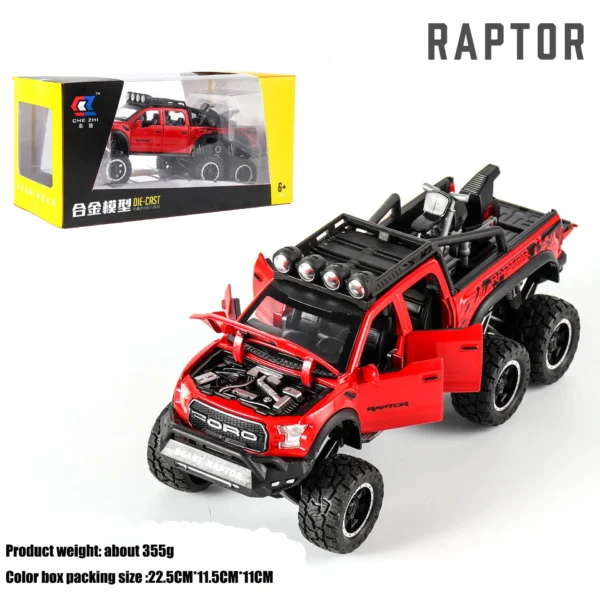 1:24 Scale Technical RAPTOR Alloy Car Model Diecast Car Off-road Vehicle Toys For Boys Birthday Gift Kids Toys Car Collection - Imagem 8