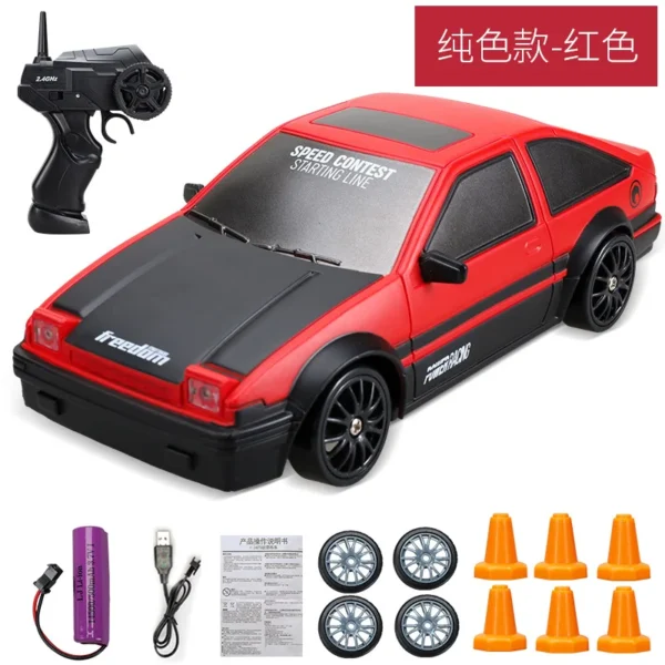 2.4G High speed Drift Rc Car 4WD Toy Remote Control AE86 Model GTR Vehicle Car RC Racing Cars Toy for Children Christmas Gifts - Imagem 2