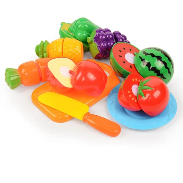 Children Simulation Kitchen Toys Set Pretend Play Fruit Vegetable Pizza Cutting Early Education Toys for Kids Play House Game - Imagem 7