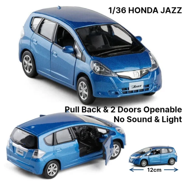 1/32 Honda FIT JAZZ Sport Toy Car Diecast Miniature Model SUV Pull Back Doors Openable Sound & Light Collection Gift For Boy Kid - Imagem 16